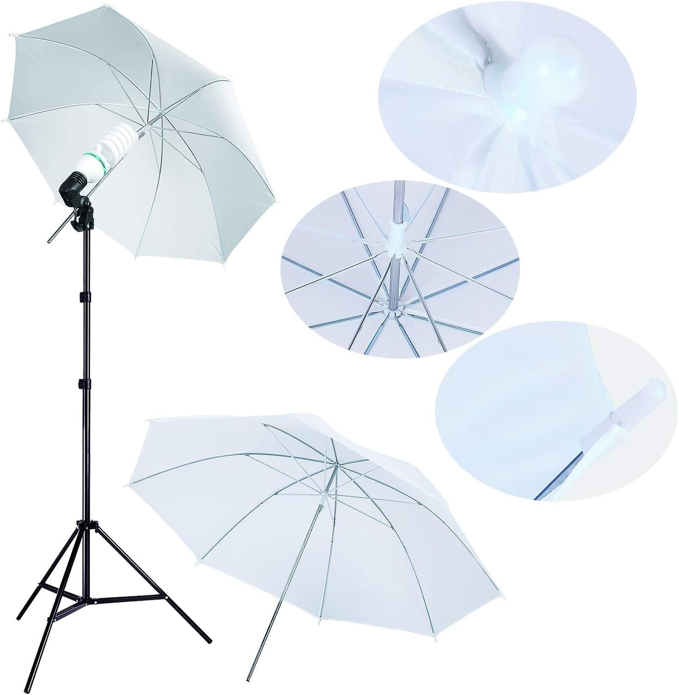 Fotostudio Set mit Greenscreen & Beleuchtung – 3 Hintergründe & 5 Lampenschirme
