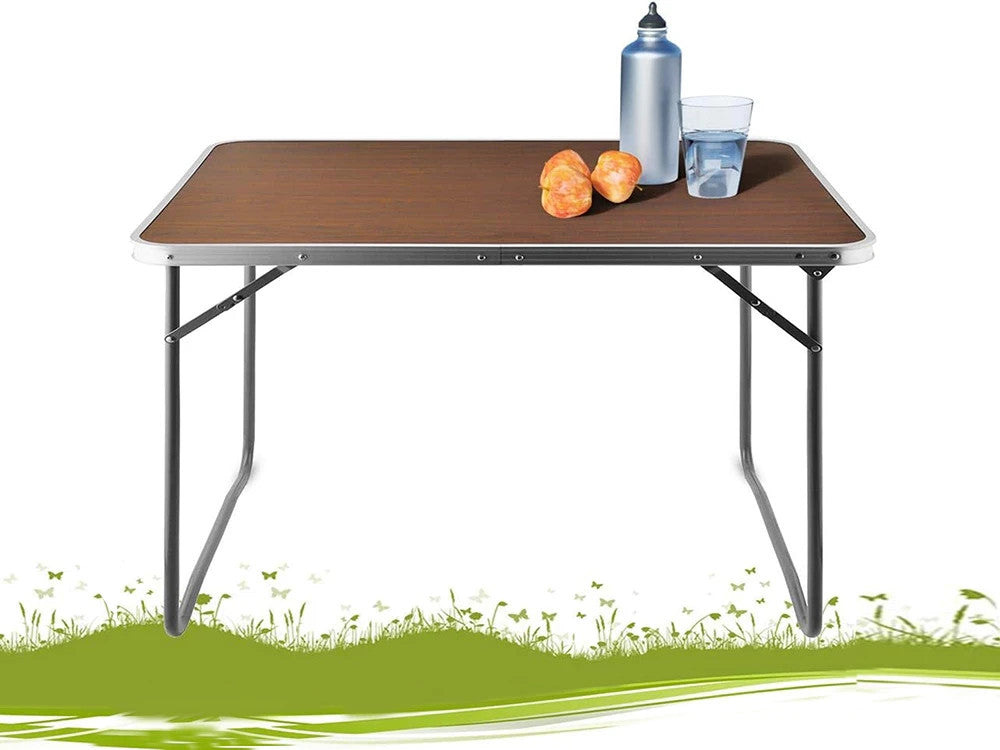 campingtisch 70x50 Campingtisch Klappbar 70x50 cm in Holzoptik Braun – Faltbarer Gartenti