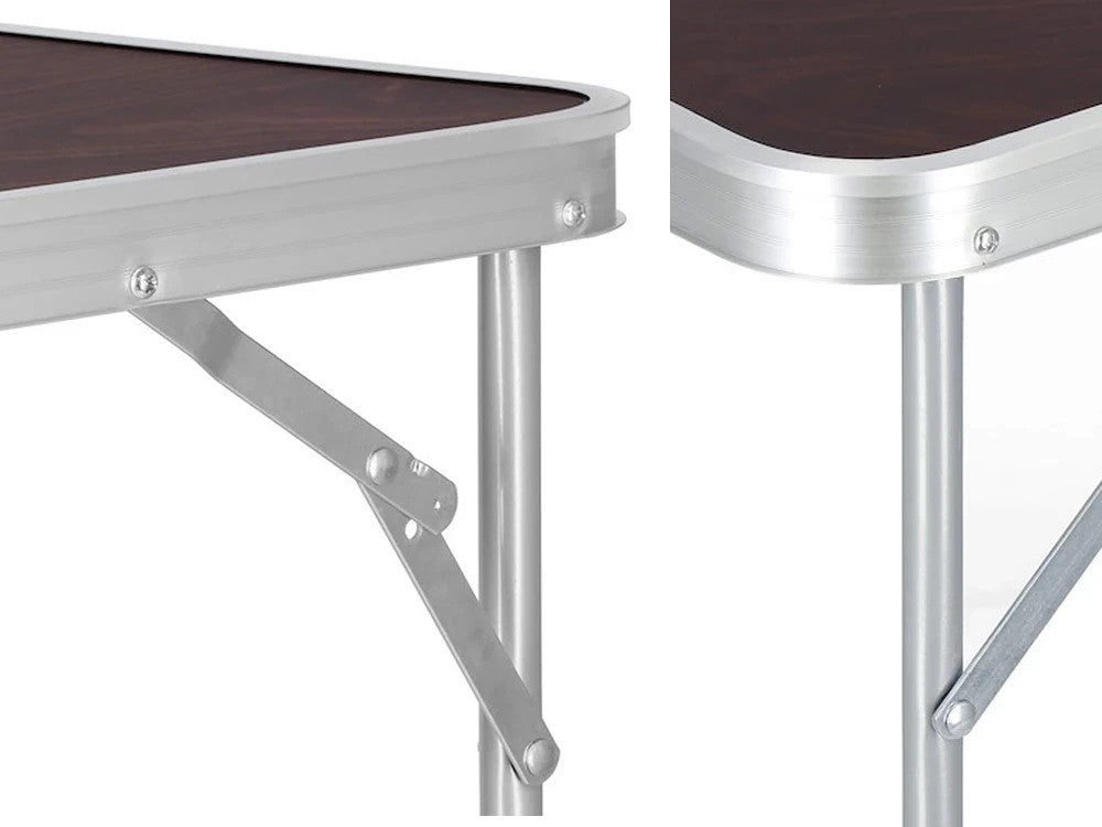 campingtisch 70x50 Campingtisch Klappbar 70x50 cm in Holzoptik Braun – Faltbarer Gartenti