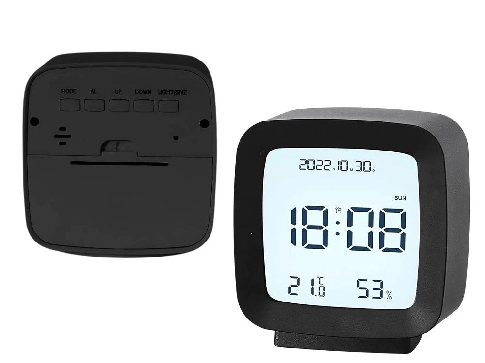 Digitaler Wecker mit Temperatur,Datum & Schlummerfunktion–LCD-Anzeige&Hygrometer