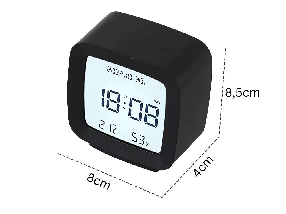 Digitaler Wecker mit Temperatur,Datum & Schlummerfunktion–LCD-Anzeige&Hygrometer