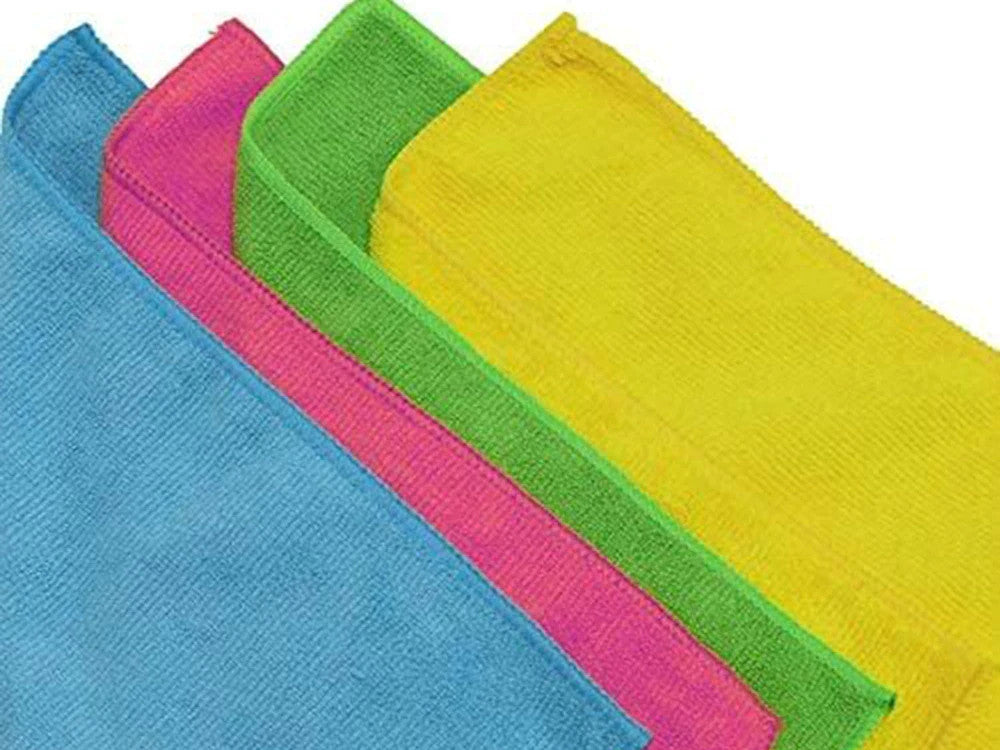 Mikrofaser Reinigungstücher 4er Set – Bunt, Saugstark, Fusselfrei, 28x29 cm