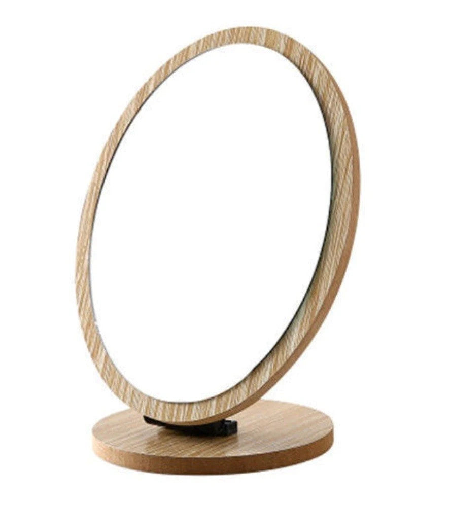 Rechteckiger Kosmetikspiegel aus Holz – Standspiegel mit verstellbarem Winkel ✅