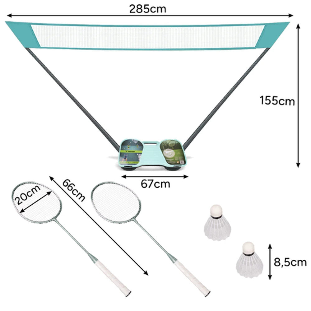 Badminton Set mit Netz & Tasche – Komplettset für Garten & Urlaub 4in1