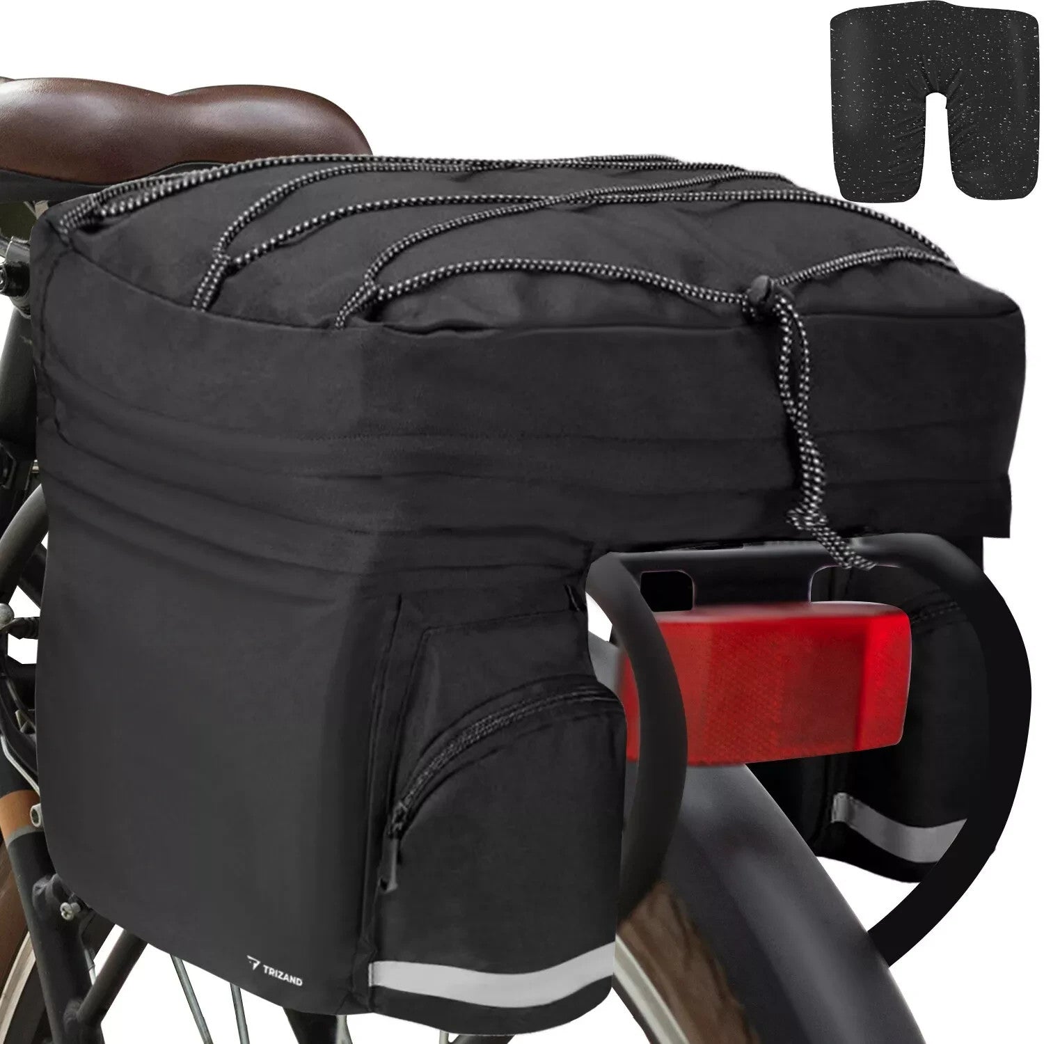 Gepäckträgertasche Fahrrad 60L wasserdicht mit Reflektoren & Regenhülle 🚴🚴🚴