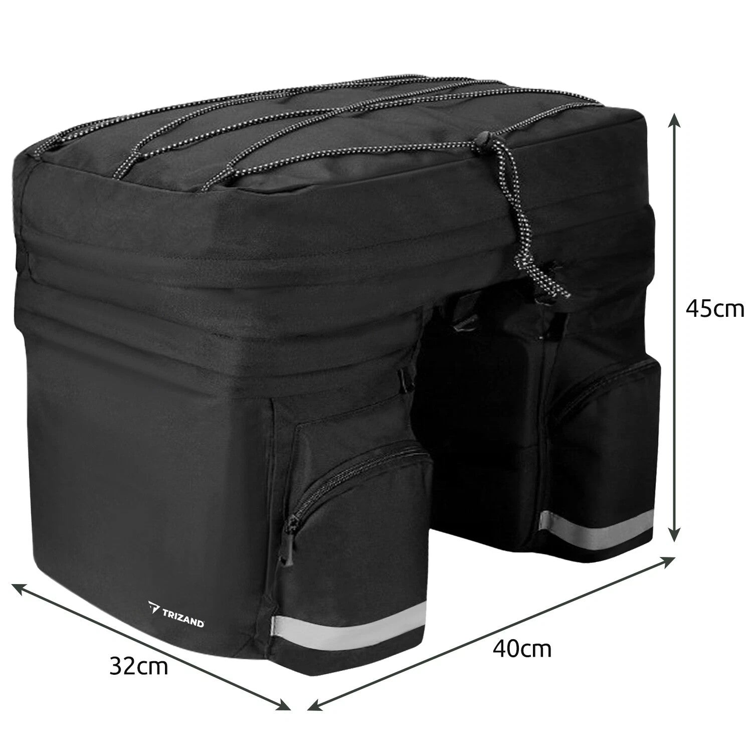 Gepäckträgertasche Fahrrad 60L wasserdicht mit Reflektoren & Regenhülle 🚴🚴🚴