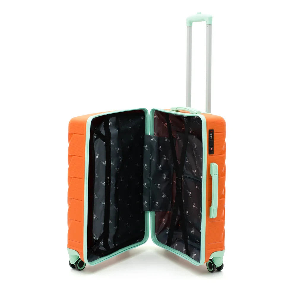 Reisekoffer Set 3tlg Cotpoly – Stoßfest, Polypropylen, Trolley mit Schloss