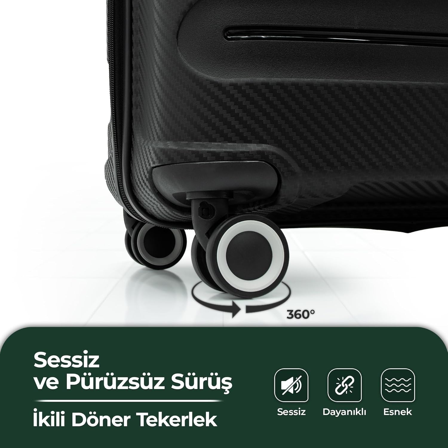 Reisekoffer Set mit 360° Doppelrollen – Cotpoly Trolleykoffer aus kratzfestem Hartschalenmaterial