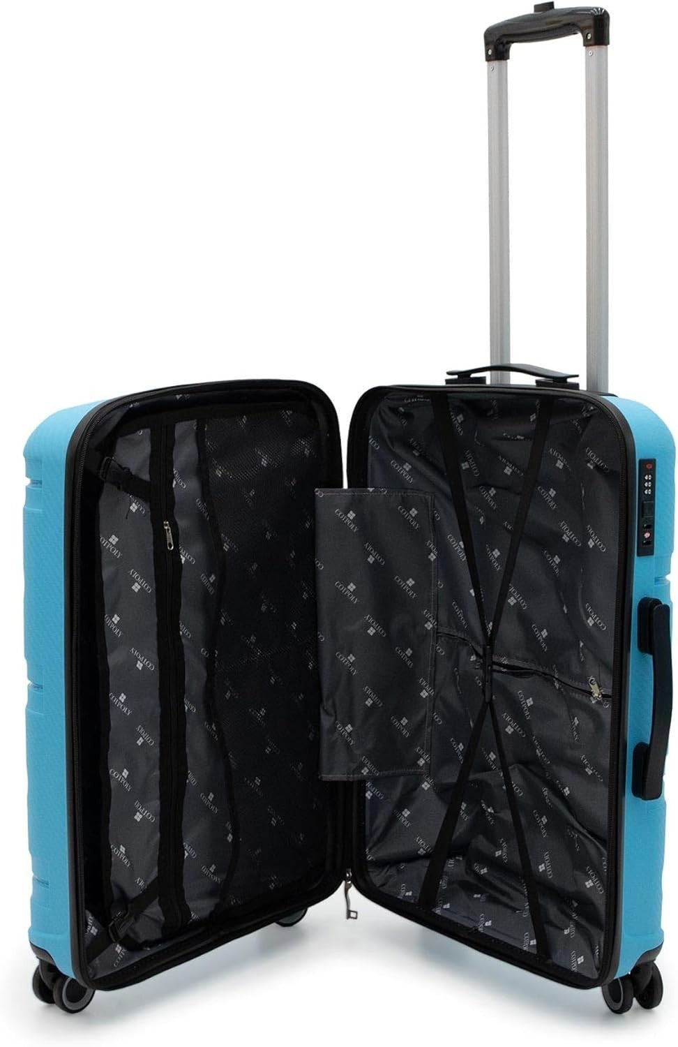 Reisekoffer Set mit 360° Doppelrollen – Cotpoly Trolleykoffer aus kratzfestem Hartschalenmaterial