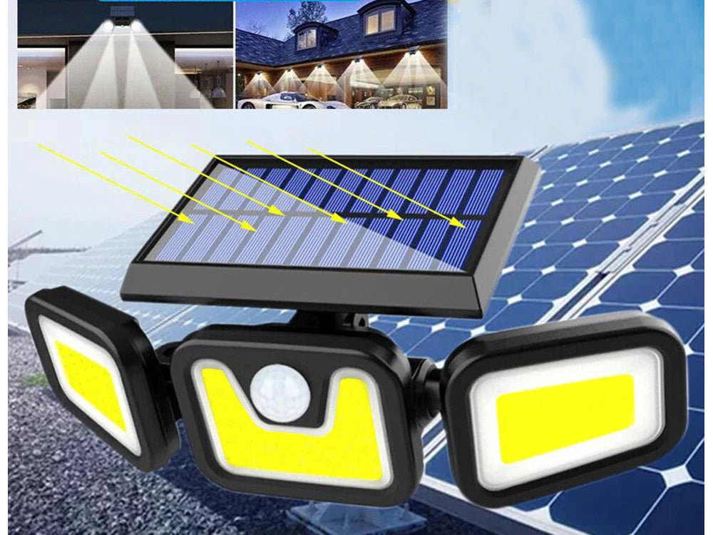Solar LED Außenlampe 100 LEDs Bewegungsmelder IP67 Fernbedienung
