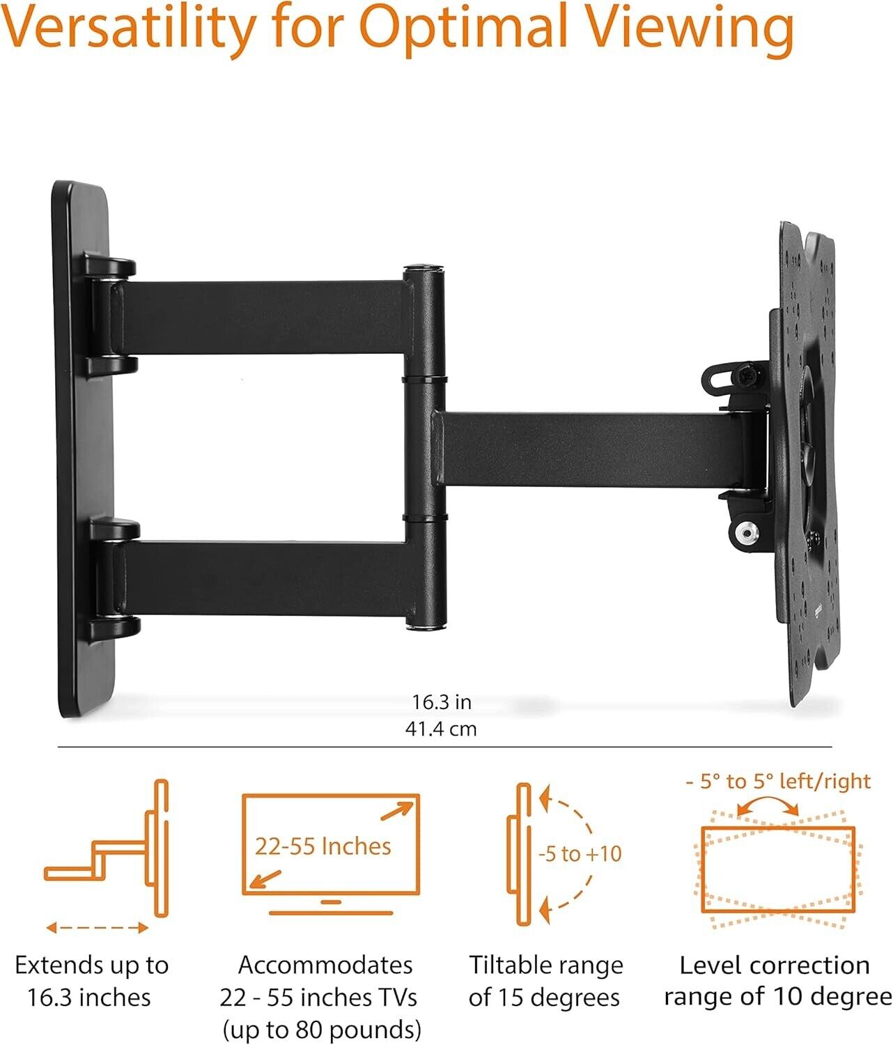 TV Wandhalterung Wandhalter LCD LED Fernseher 26-55 Zoll schwenkbar neigbar 36kg