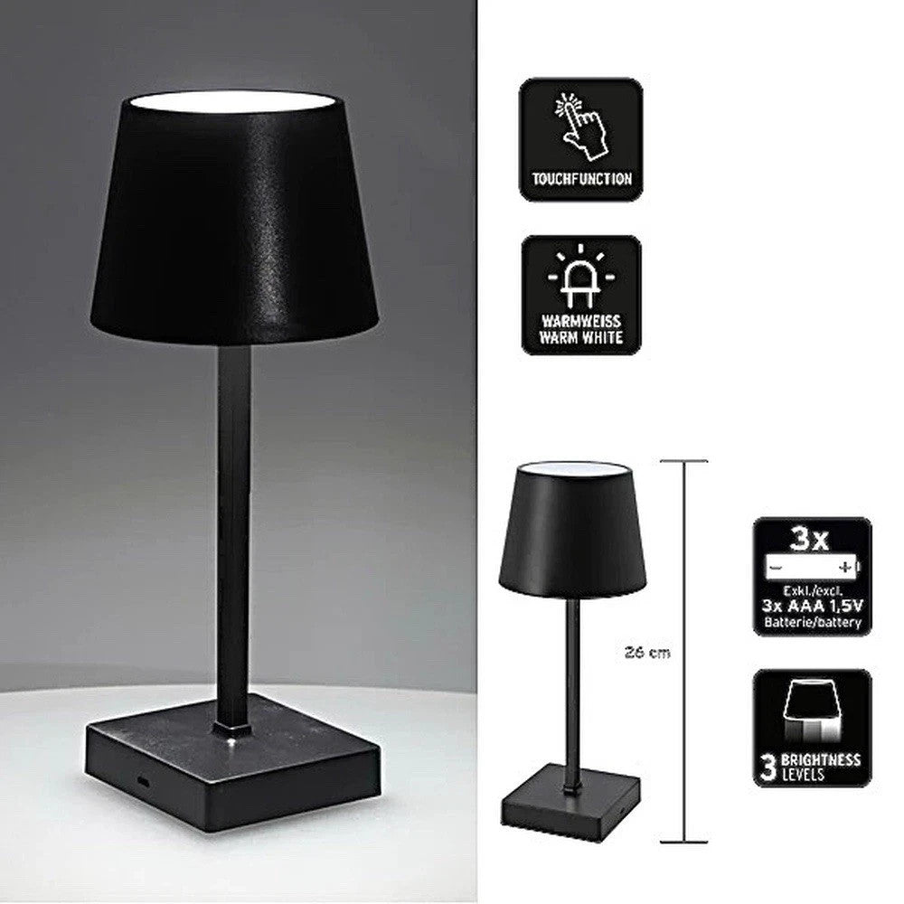 LED Tischleuchte dimmbar Touch | Weiß/Schwarz/Grau | 26 cm | 120 Lumen