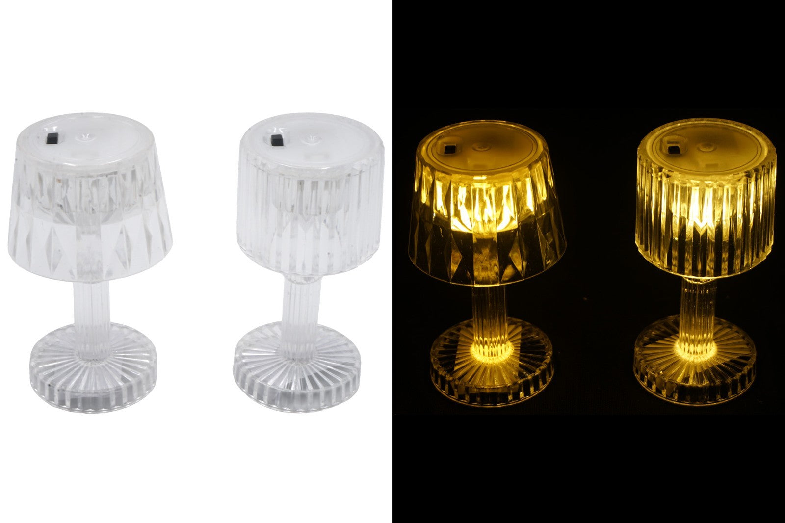 LED Tischlampe im Kristall-Design–Miraval 8,5x4,5cm mit warmweißer Beleuchtung   - 1 Stück – Zufälliges Design