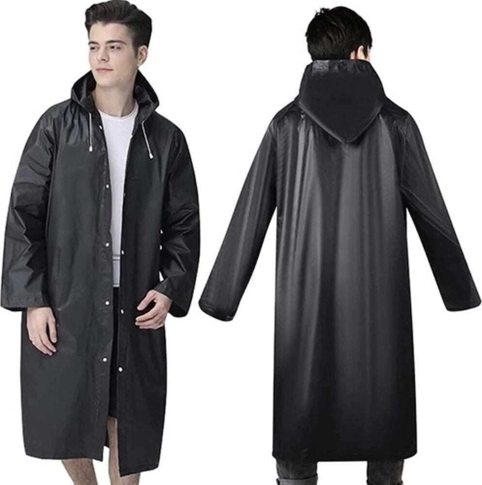 Unisex Regenmantel Wasserfest mit Kapuze Regenjacke Universal Top Lang Mantel