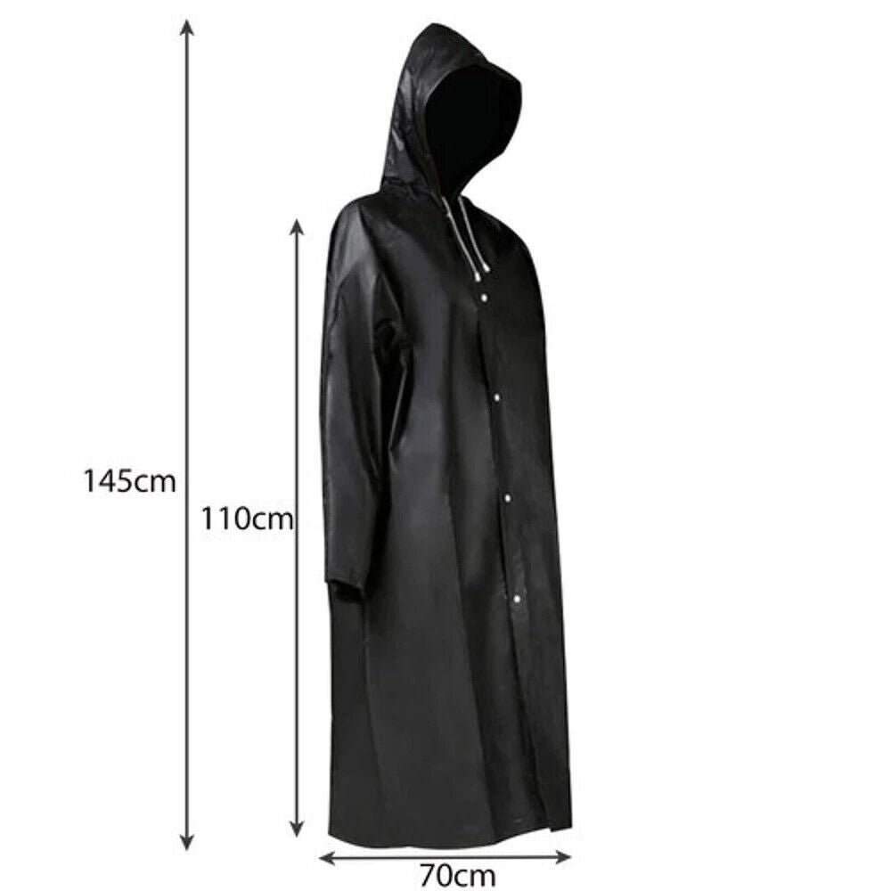 Unisex Regenmantel Wasserfest mit Kapuze Regenjacke Universal Top Lang Mantel
