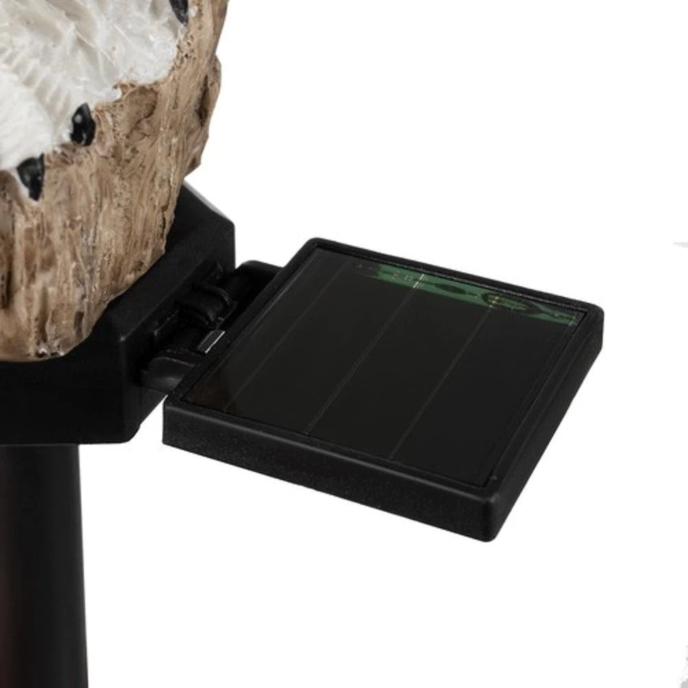 LED Solar Gartenstecker EULE warm weiß - 45 x 35 cm - Deko Leuchte Garten Figur