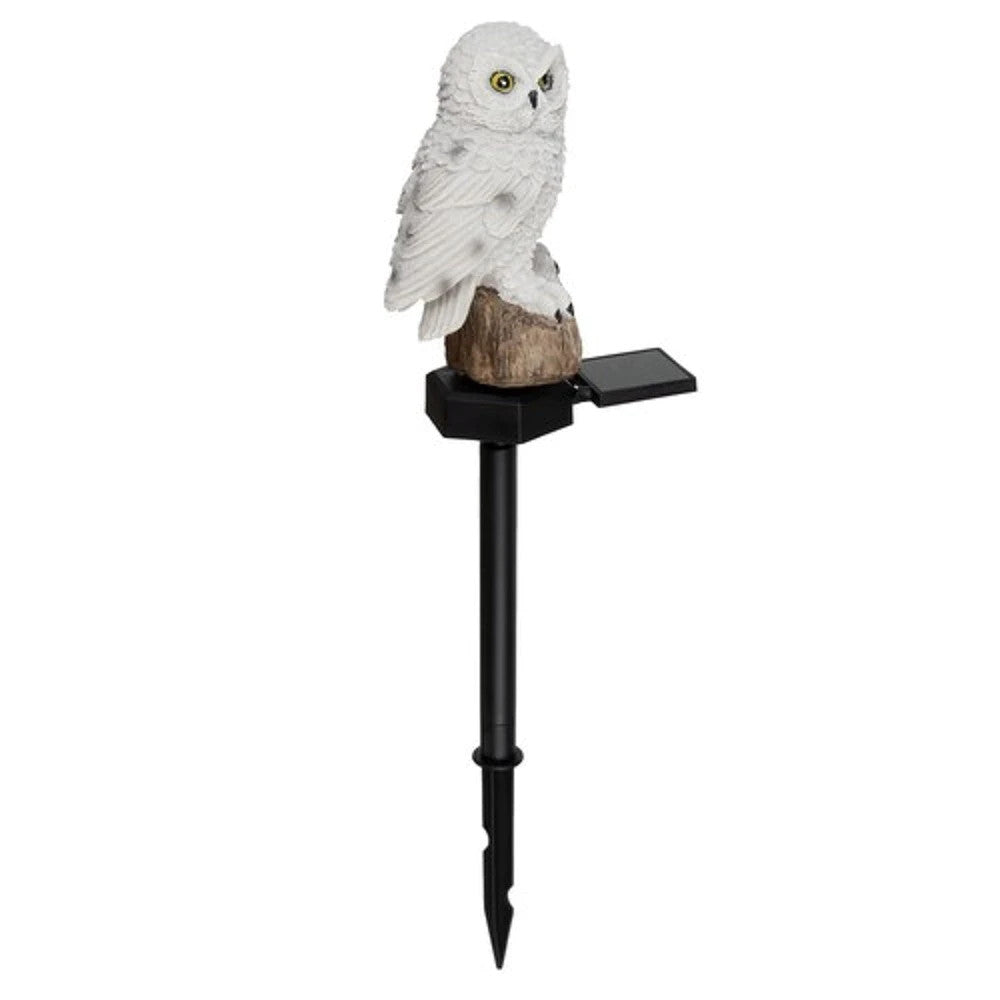 LED Solar Gartenstecker EULE warm weiß - 45 x 35 cm - Deko Leuchte Garten Figur