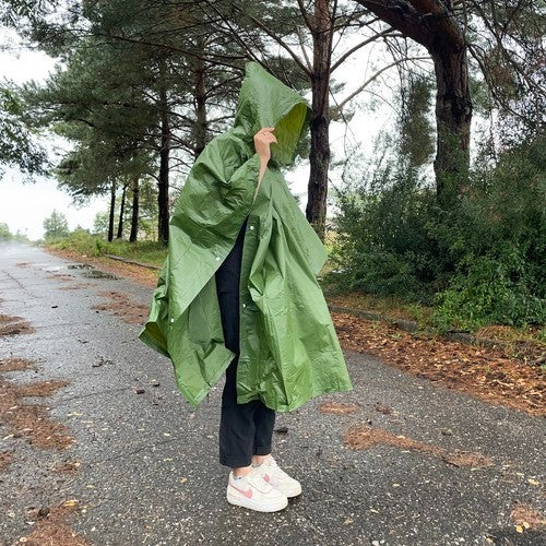 Regenponcho mit Kapuze | Wasserdicht | Wiederverwendbar | Outdoor | Unisex