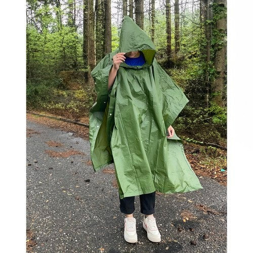 Regenponcho mit Kapuze | Wasserdicht | Wiederverwendbar | Outdoor | Unisex