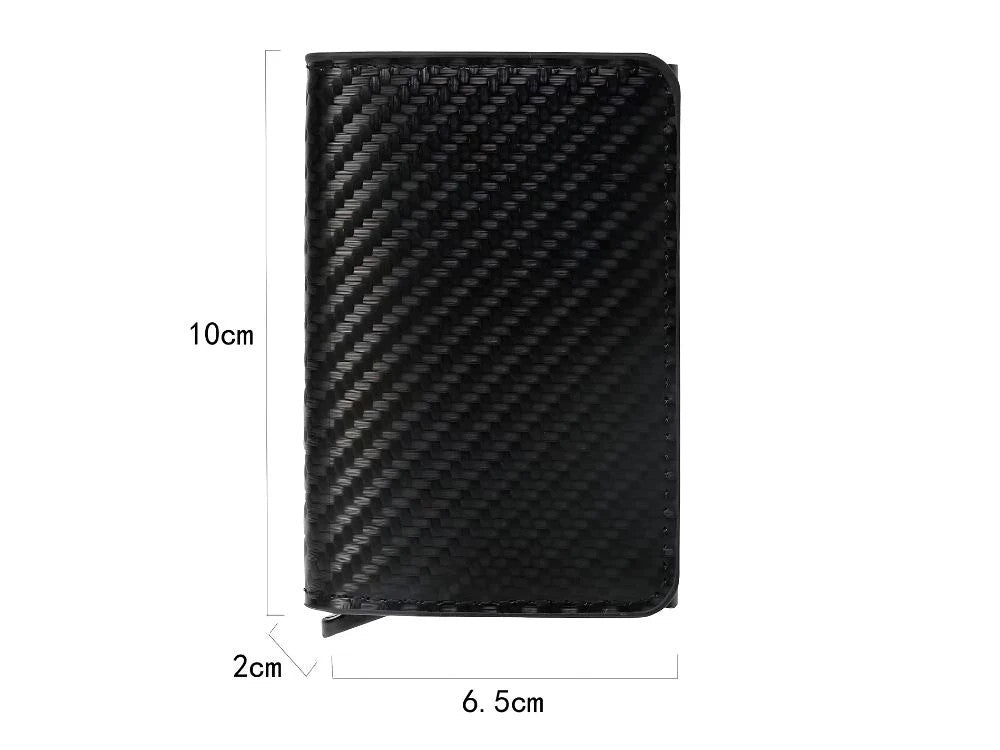 Herren RFID Brieftasche Schwarz Anti-Diebstahl Kartenetui Geldbörse Eco-Leder