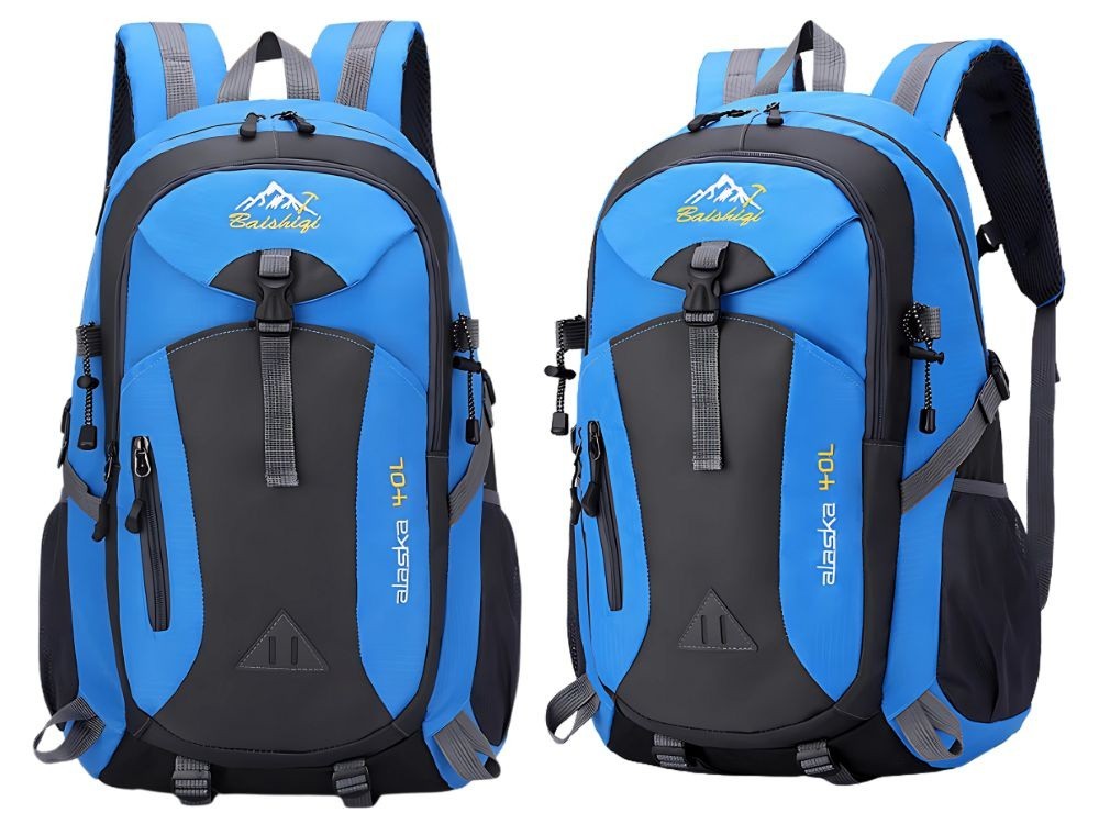 Rucksack 40L Wanderrucksack Trekking Camping Reisen Wasserabweisend Blau