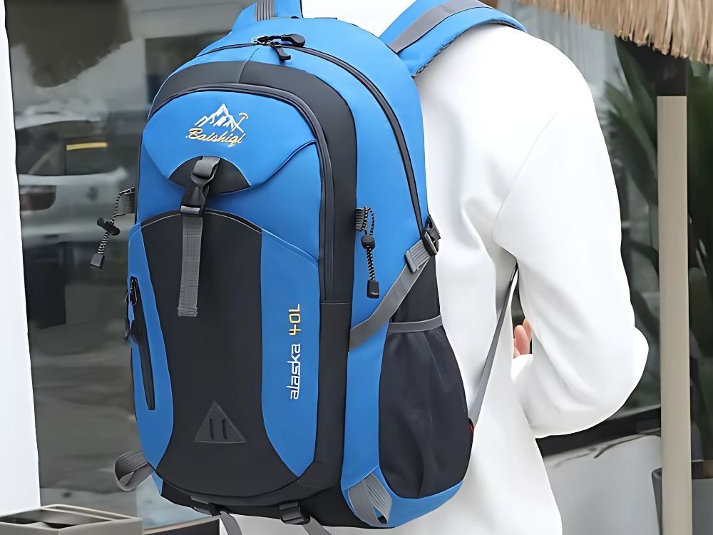 Rucksack 40L Wanderrucksack Trekking Camping Reisen Wasserabweisend Blau