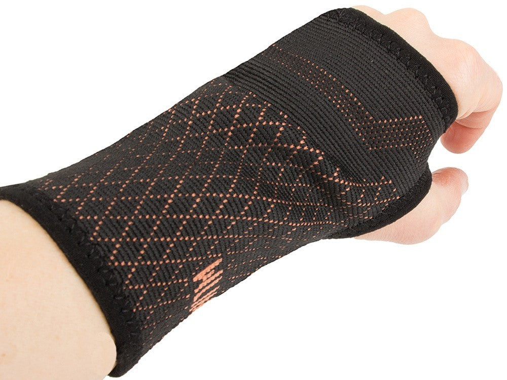 Handgelenkstütze Stabilisator Orthese Bandage mit Daumenloch Schwarz-Orange