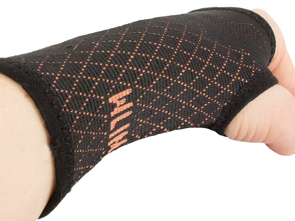 Handgelenkstütze Stabilisator Orthese Bandage mit Daumenloch Schwarz-Orange