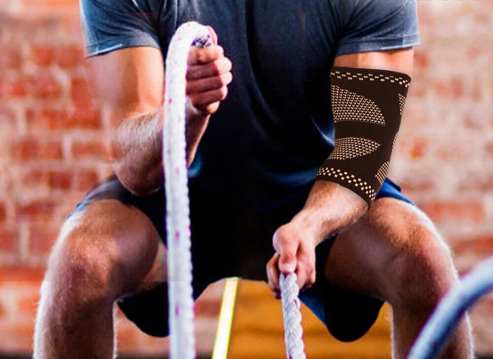Ellenbogenstütze Ellenbogengelenk Stabilisator Orthese Bandage Schwarz-Orange