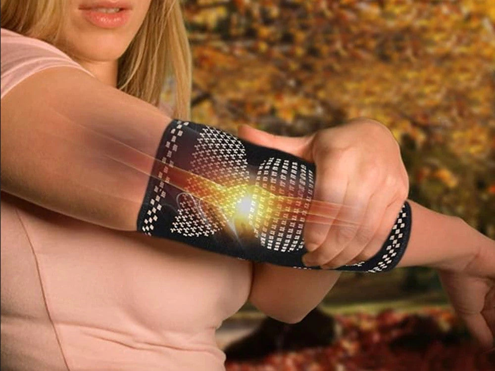Ellenbogenstütze Ellenbogengelenk Stabilisator Orthese Bandage Schwarz-Orange