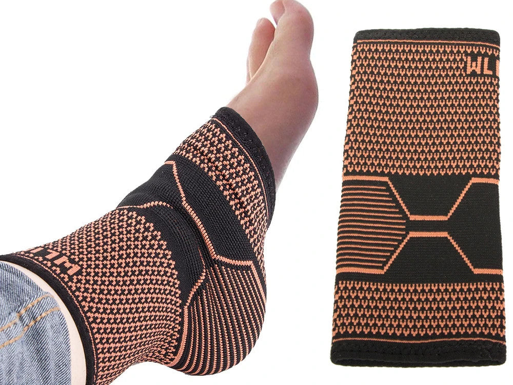 Stabilisator Sprunggelenkstütze Fußorthese Bandage elastisch Schwarz-Orange