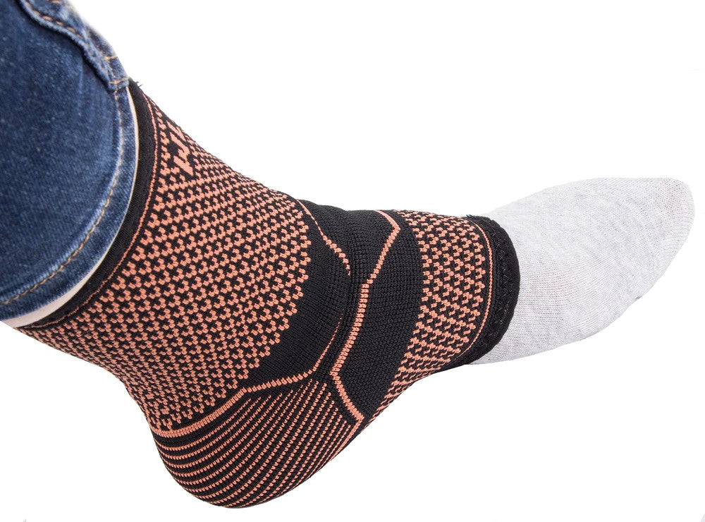 Stabilisator Sprunggelenkstütze Fußorthese Bandage elastisch Schwarz-Orange