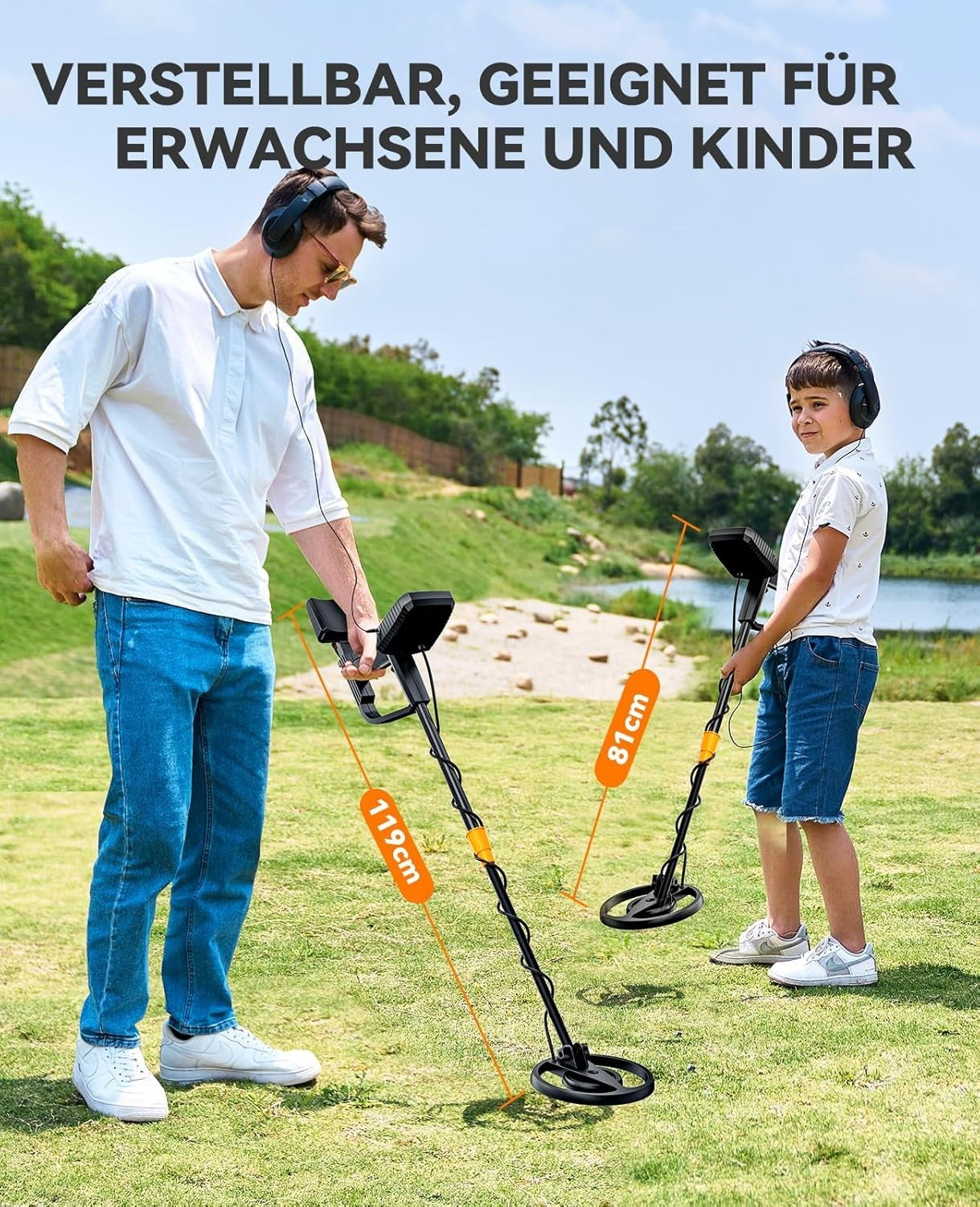 Metalldetektor Set wasserdicht Profi LCD Display für Erwachsene & Kinder