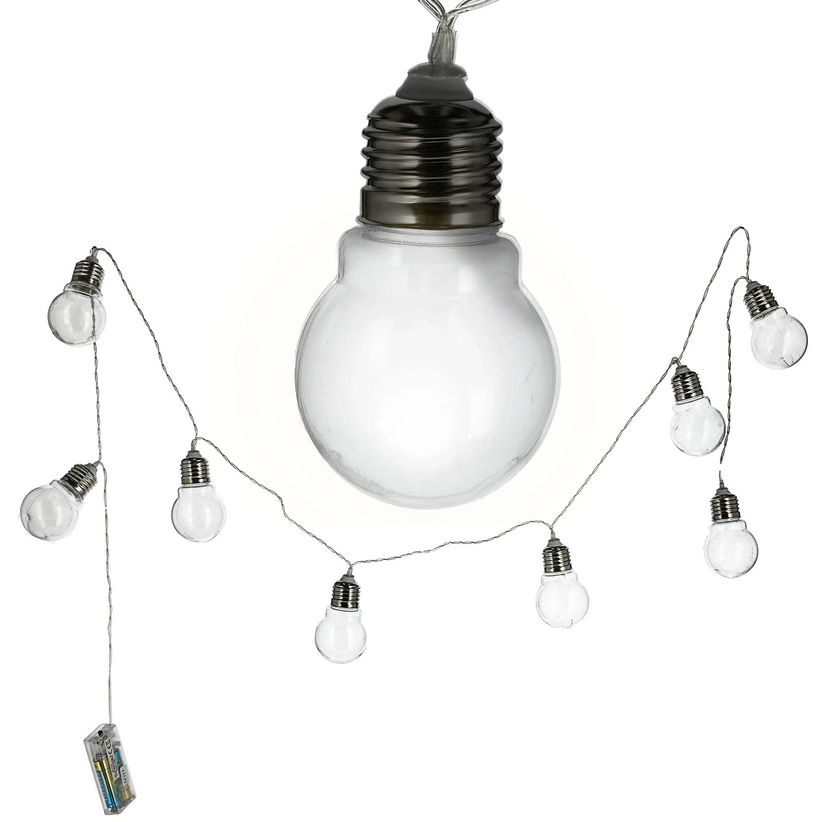 LED Lichterkette 150cm Warmweiß 8 Kugeln Ø5cm Batterie Girlande Metall