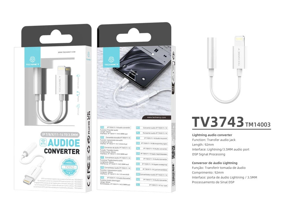 Audio Aux für iPhone Adapter auf Klinke Kabel Kopfhörer Stecker 3,5mm Aux IOS