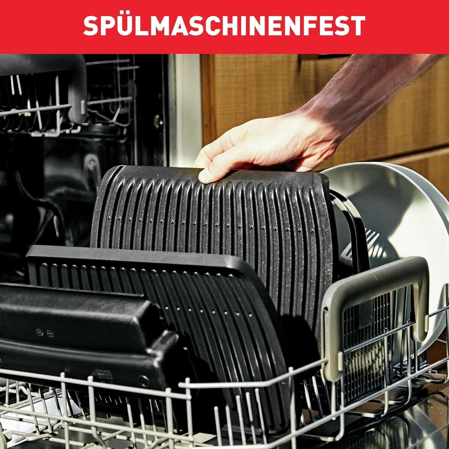 Tefal OptiGrill GC7058 Kontaktgrill 2000W 6 Programme, Garstufenanzeige, Schwarz