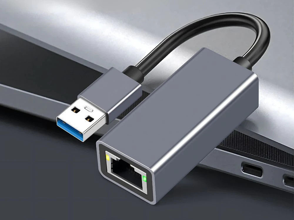 USB Typ A Ethernet Adapter RJ45 LAN Netzwerkkarte 100Mb USB 3.0 Grau