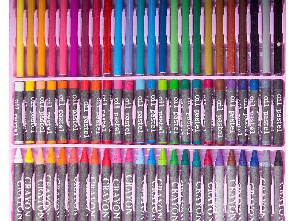 Künstlerset Malkoffer 168-teilig Buntstifte Marker Wachsmalstifte Farben Kinder