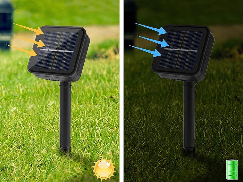 Solar LED Lichterkette Garten 40 LEDs Mehrfarbig Wasserdicht 4,5m mit Solarpanel
