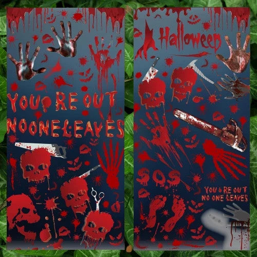 Halloween Fensterbilder 118 Stück Blut Aufkleber Deko Sticker Horror Party
