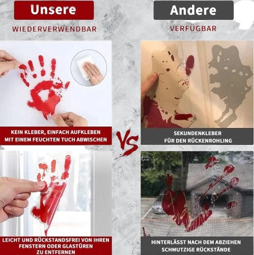 Halloween Fensterbilder 118 Stück Blut Aufkleber Deko Sticker Horror Party