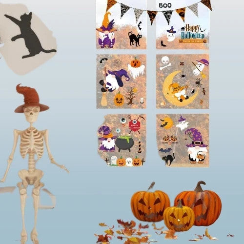 Halloween Fensterbilder 70PCS Aufkleber Deko Wiederverwendbar Statisch 9 Blatt