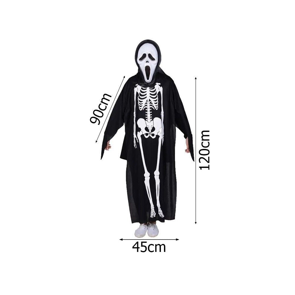 Skelett Kostüm Damen Kinder Halloween Karneval Verkleidung Cosplay Jumpsuit 🎃👻