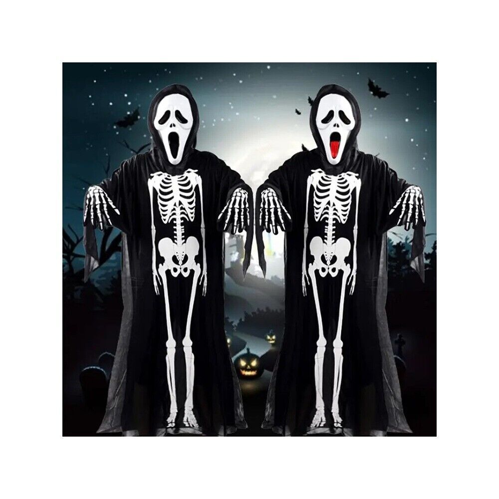Skelett Kostüm Damen Kinder Halloween Karneval Verkleidung Cosplay Jumpsuit 🎃👻