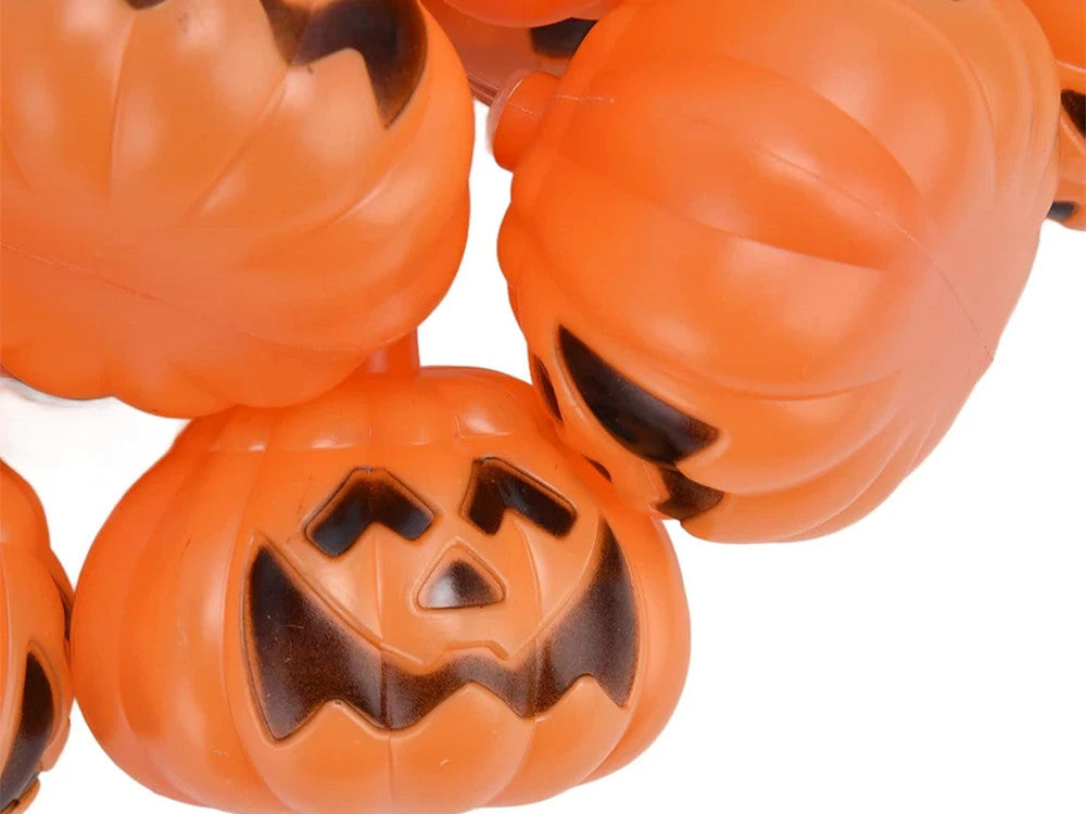 Halloween Kürbis Lichterkette 🎃 10 LED Lampen 200cm Batterie Deko Orange 👻