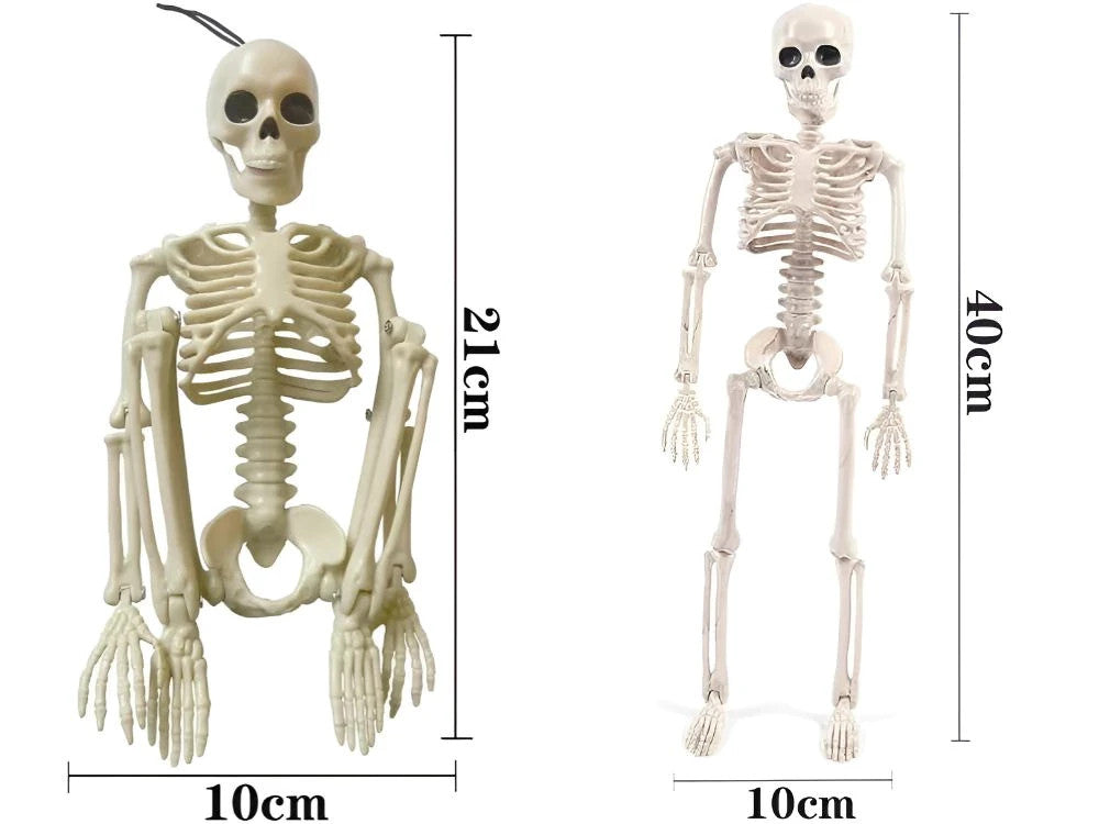 Halloween Deko 👻 Hängendes Menschliches Skelett 40cm Weiß Kunststoff 🎭