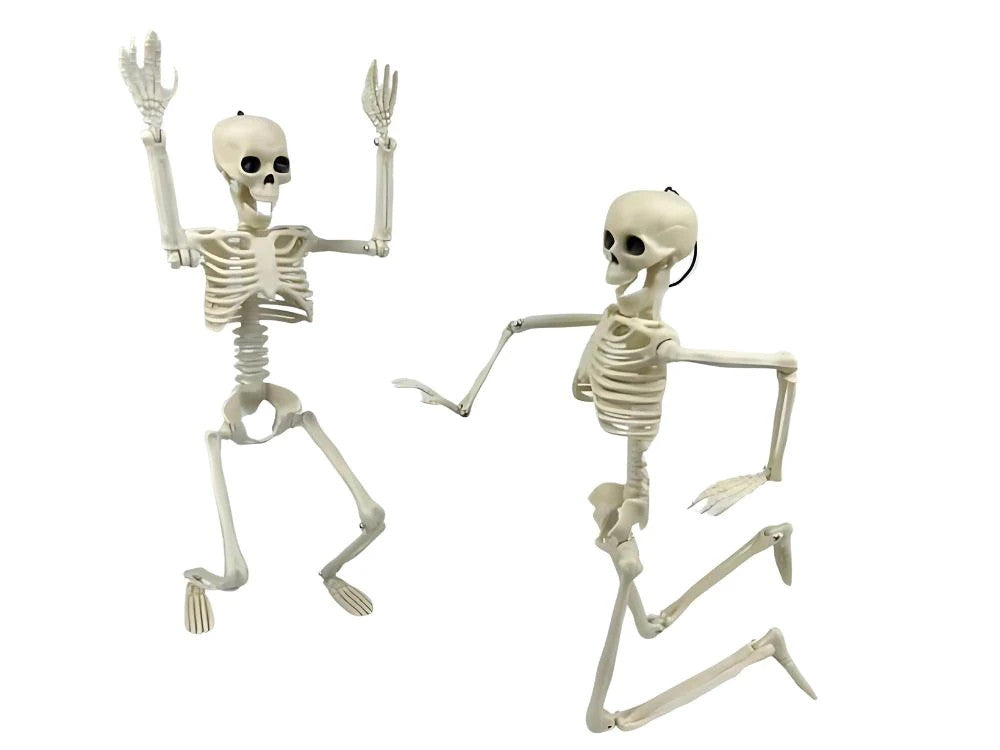 Halloween Deko 👻 Hängendes Menschliches Skelett 40cm Weiß Kunststoff 🎭