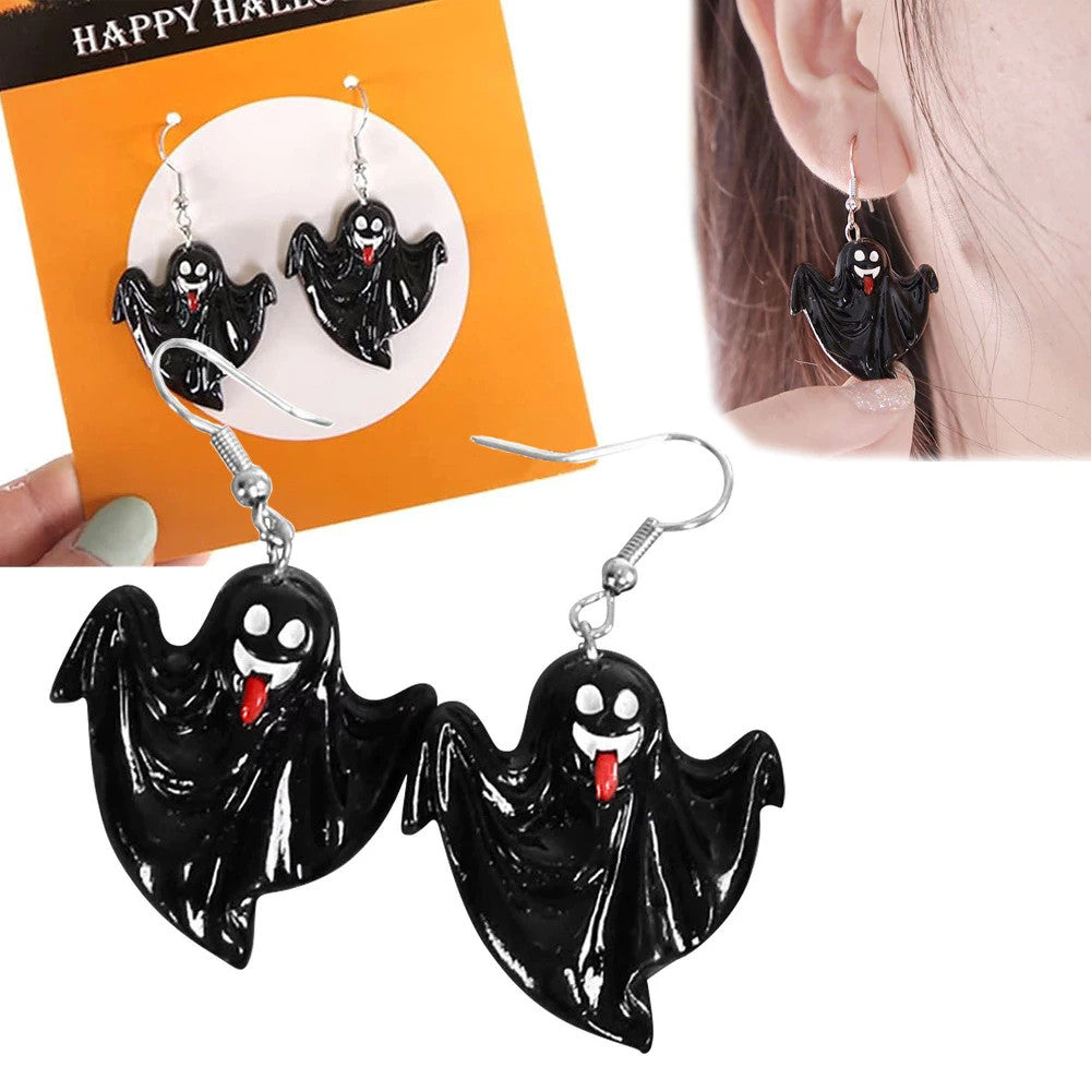 Halloween Ohrringe Geist Kürbis Skelett Bonbon Auge Party Schmuck,2er-Set-1 Paar