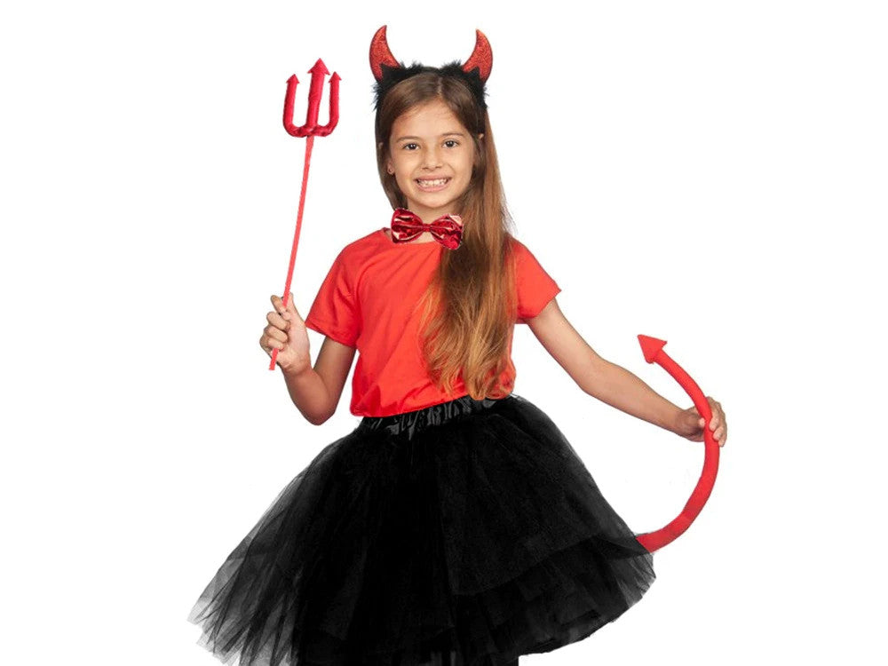 Kinder Teufel Kostüm Halloween Verkleidung Outfit mit Zubehör 🎭👹