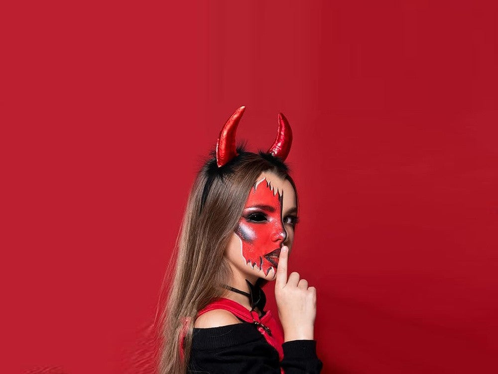 Halloween Teufel Stirnband Hörner Karneval Kostüm Party Zubehör 👹🎃